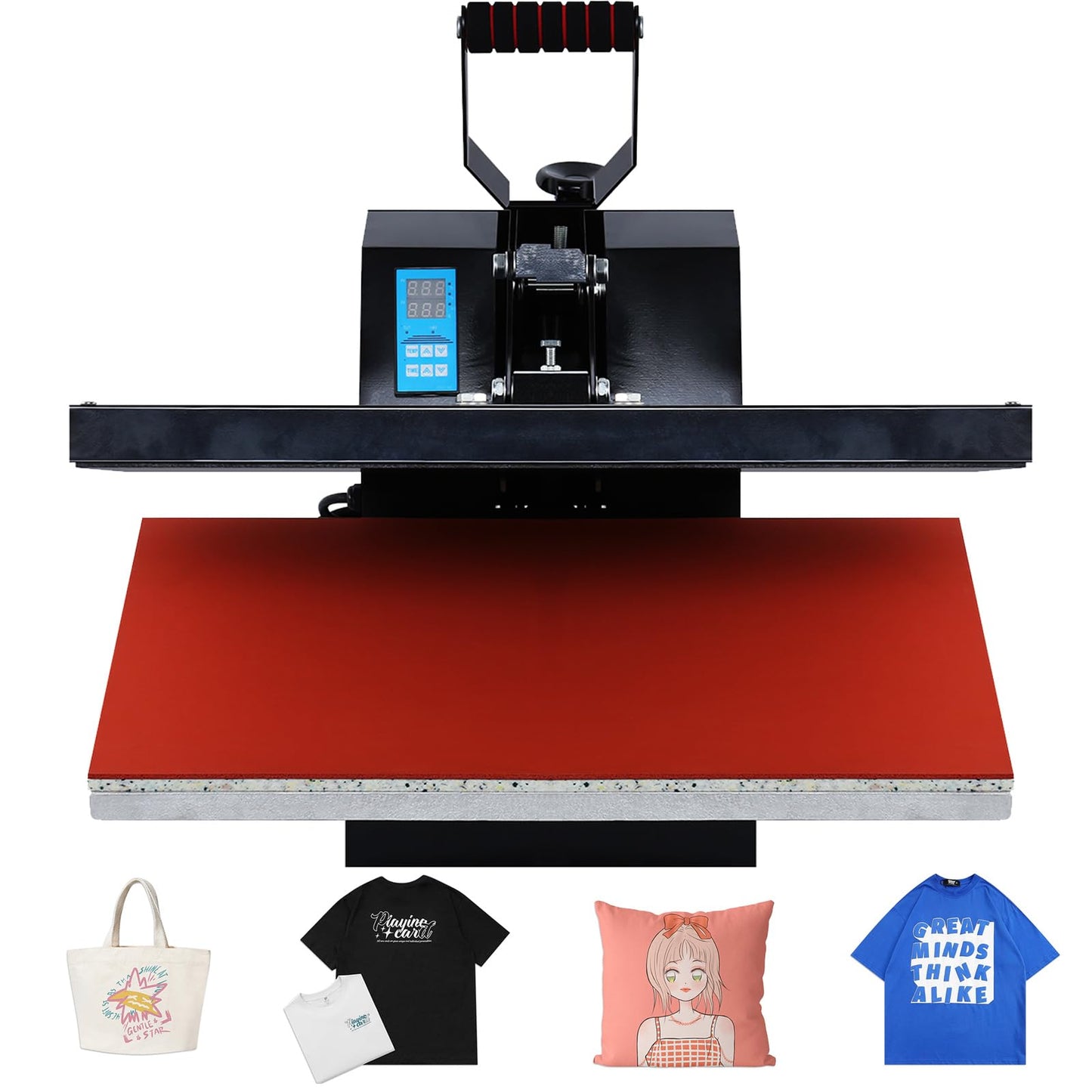Iglobalbuy 16x24 Heat Press Machine for T Shirts, 1800W Large Professional High Pressure Clamshell Heat Press Machine, Digital Control Heat Transfer Sublimation Machine
