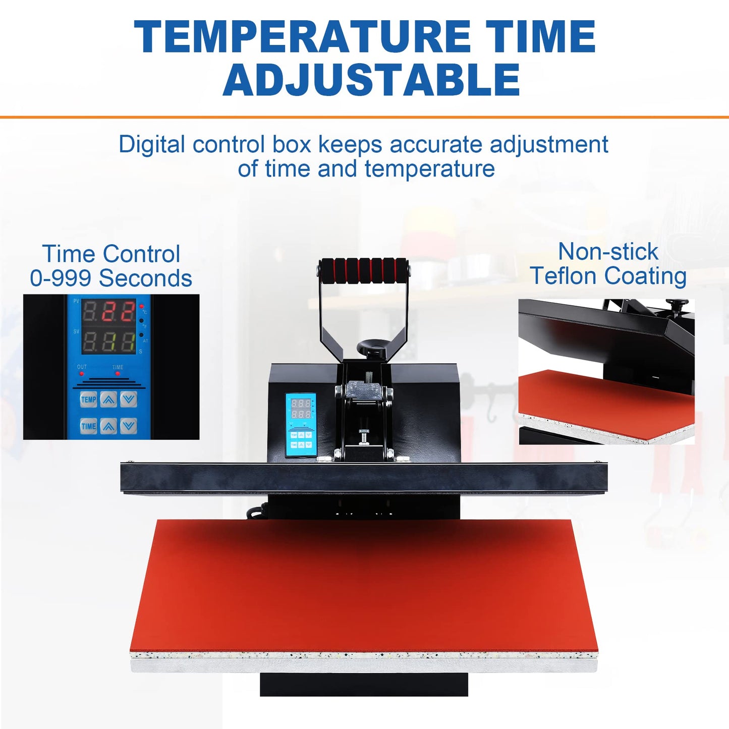 Iglobalbuy 16x24 Heat Press Machine for T Shirts, 1800W Large Professional High Pressure Clamshell Heat Press Machine, Digital Control Heat Transfer Sublimation Machine