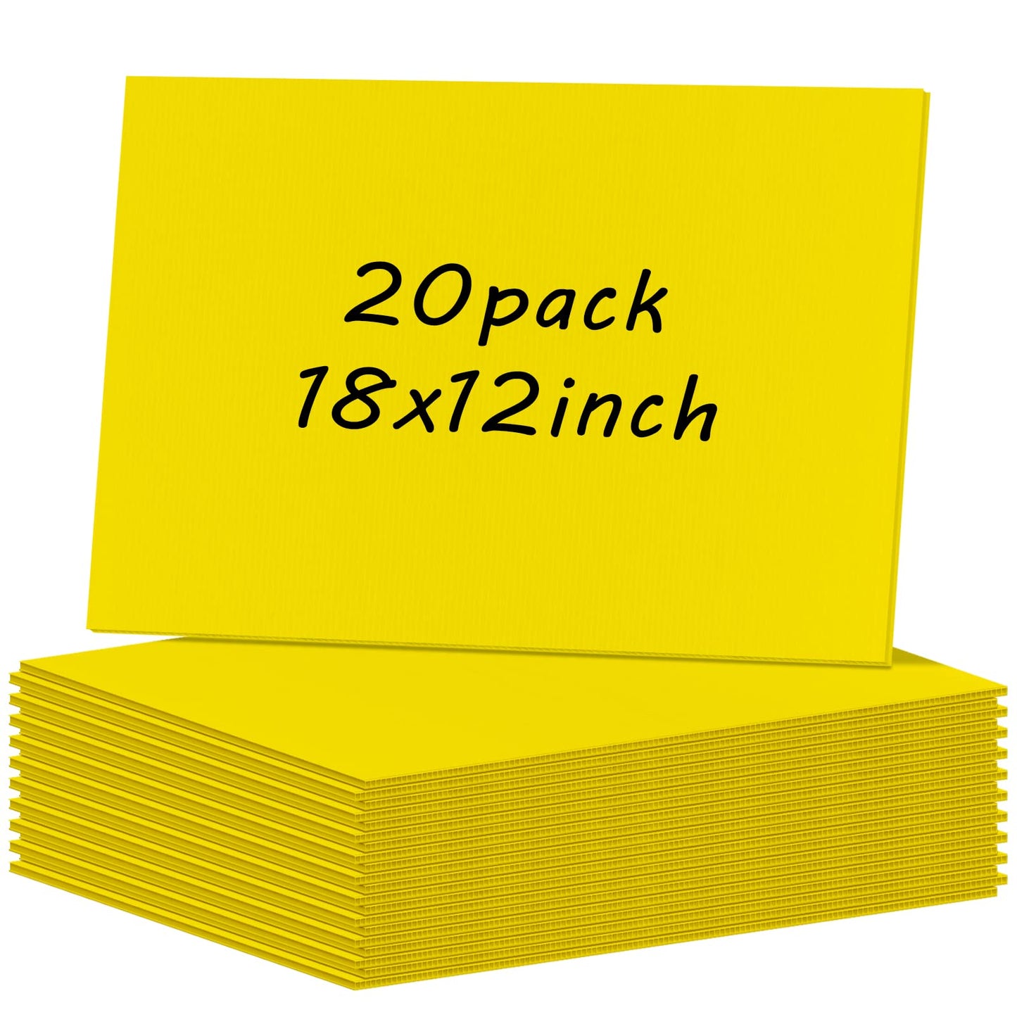 20 Pcs Poster Board Corrugated Plastic Sheets for Projects Art Crafts Blank Yard Signs Coroplast Sign Blank Board, IKAYAS 17.5 x 12 Inches White Blank Yard Signs Outdoor Corrugated Plastic Signs