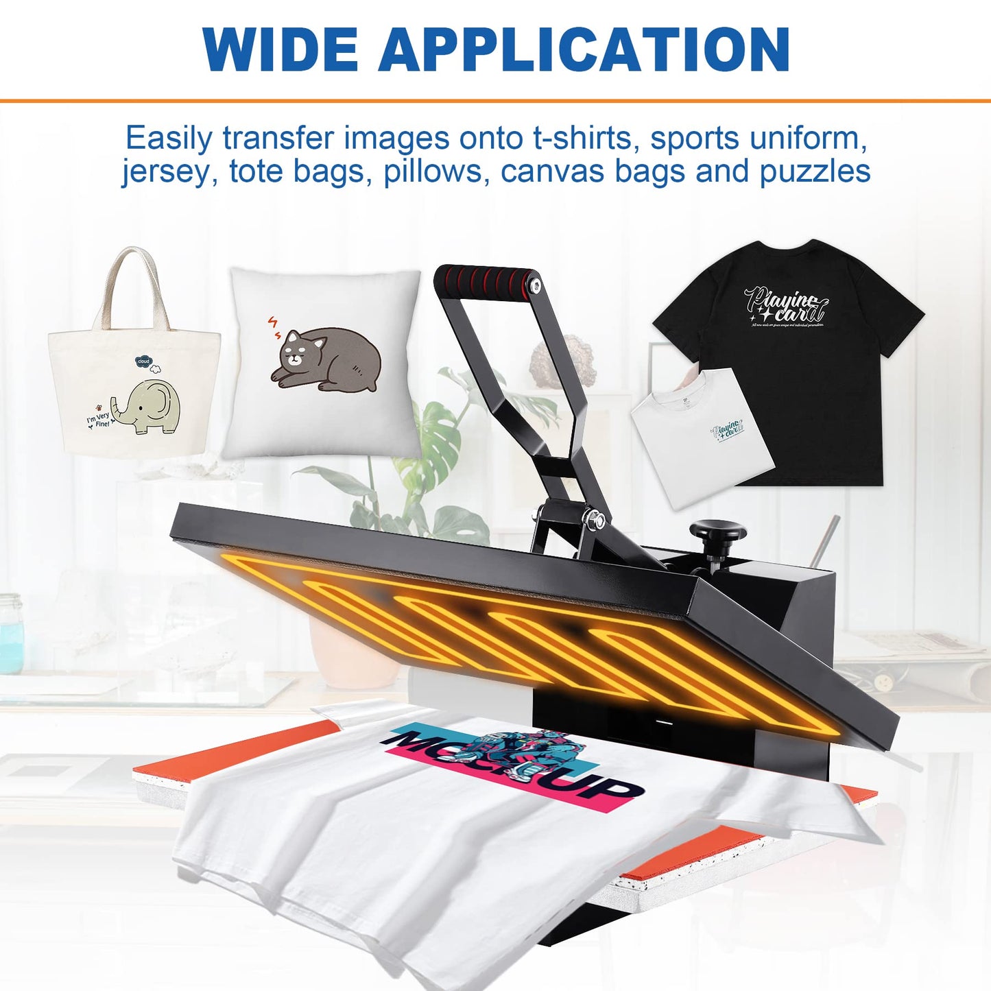 Iglobalbuy 16x24 Heat Press Machine for T Shirts, 1800W Large Professional High Pressure Clamshell Heat Press Machine, Digital Control Heat Transfer Sublimation Machine