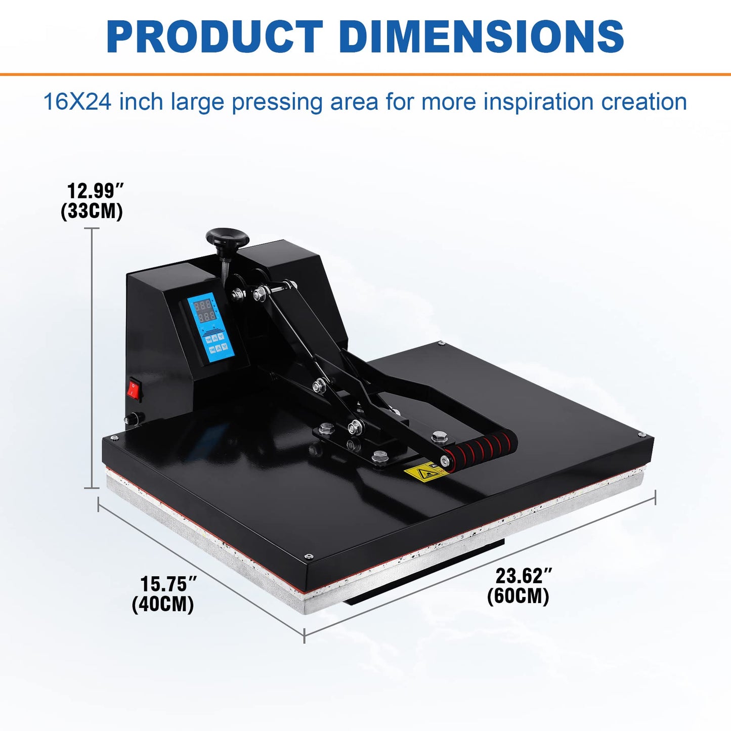Iglobalbuy 16x24 Heat Press Machine for T Shirts, 1800W Large Professional High Pressure Clamshell Heat Press Machine, Digital Control Heat Transfer Sublimation Machine