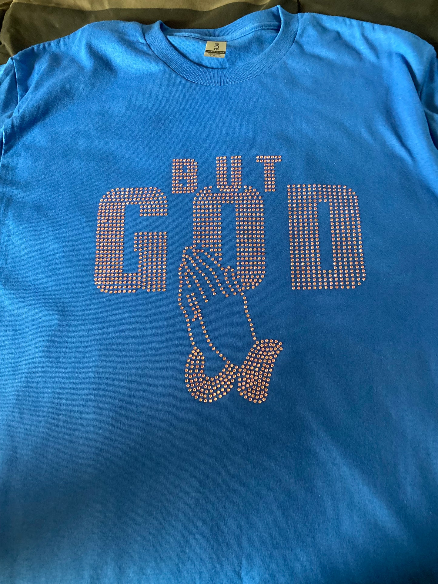 But God with Praying Hand Rhinestone T-Shirt