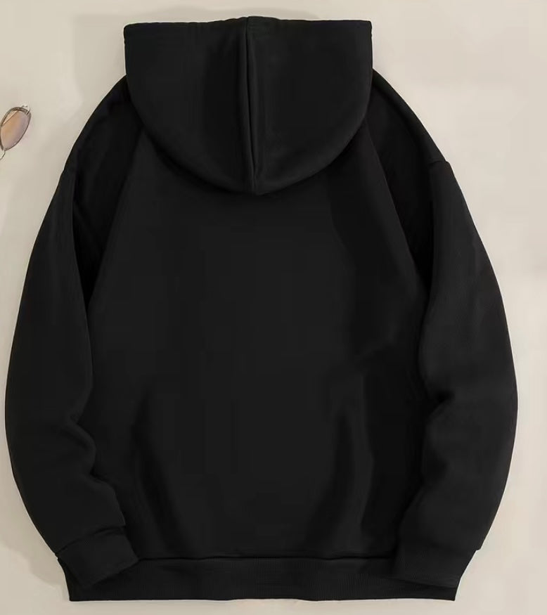 Polyester Black Hoodies W/Front Pocket
