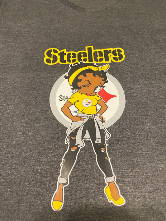 Betty Boop Steelers Ladies T-Shirt