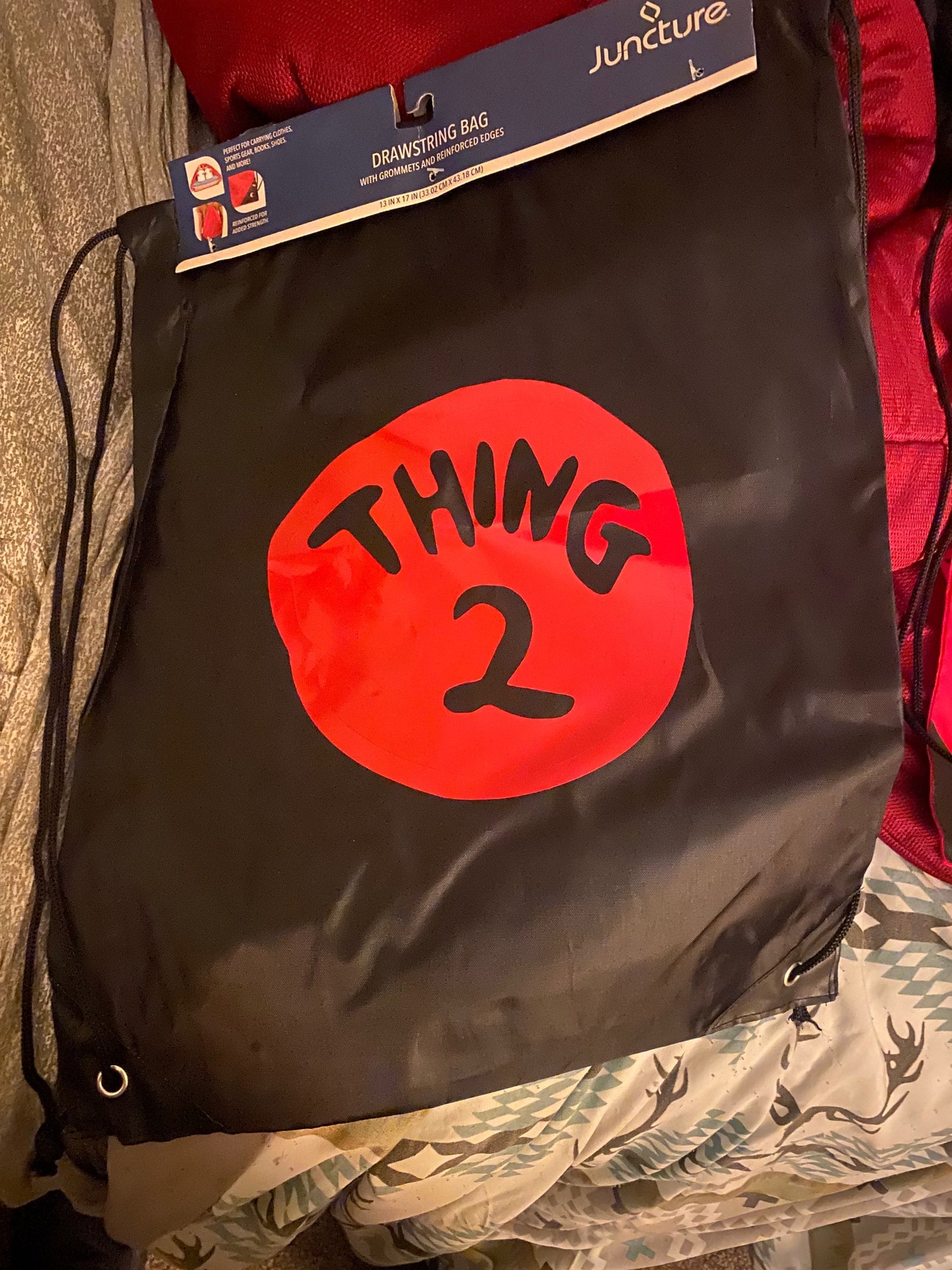 Drawstring Bag with the Likeness of Thing 2
