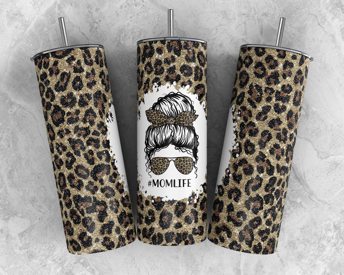 Cheetah Print Mom Life Tumbler